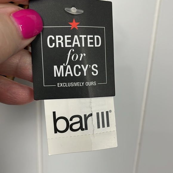 Bar lll Woman’s Swim Top M Brown/Cream Glam Cheetah Padding Adj Straps Stretch - Picture 5 of 9